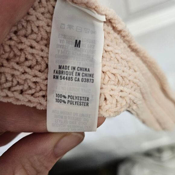 Aerie Oversized Medium Peach Chunky Knit Cardigan Pockets Cozy - Picture 4 of 8